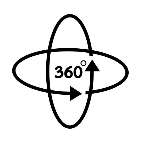 Ícone de 360 graus vetor