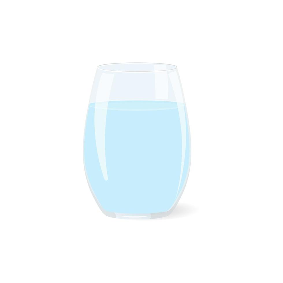 um copo de água. vidro com líquido azul. vetor