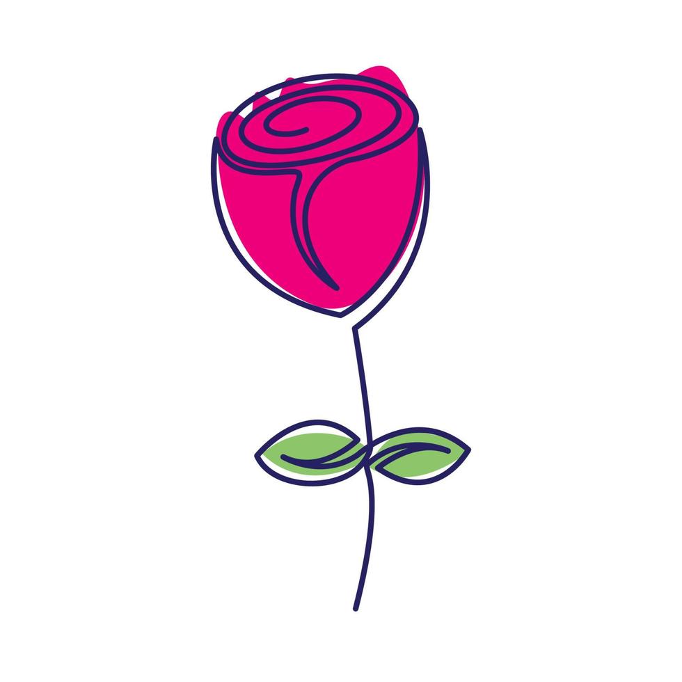 linhas arte planta flor rosa abstrato rosa logotipo design vetor ícone símbolo gráfico ilustração