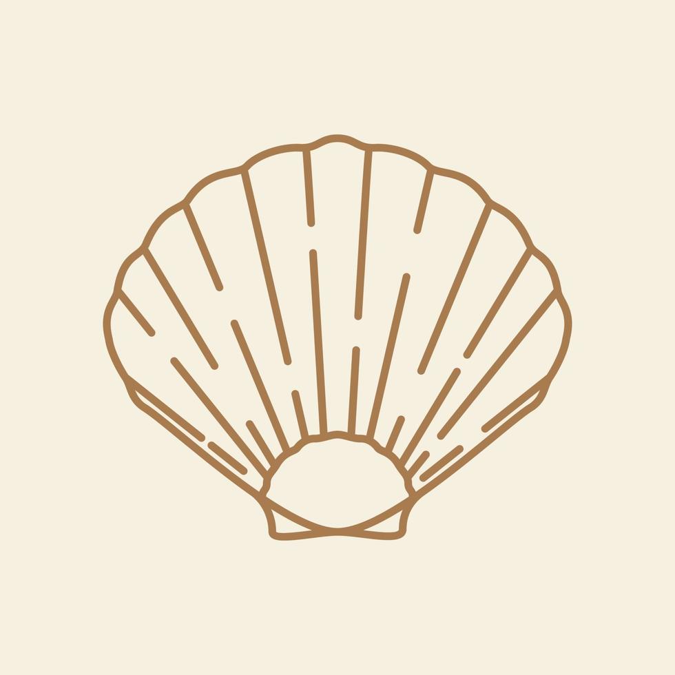 linhas vintage shell mar logotipo design vetor ícone símbolo ilustração