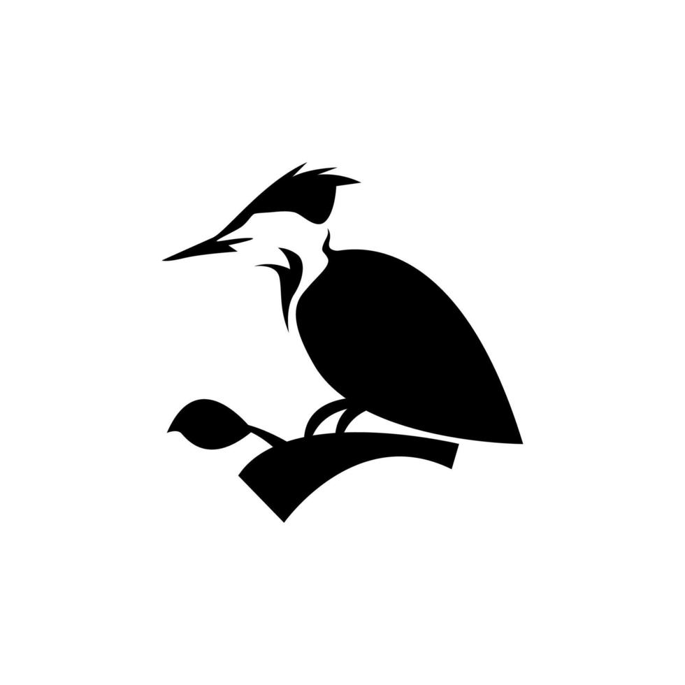 Pica-pau de pássaro de forma isolada com design de logotipo de filial, ideia criativa de ilustração de ícone de símbolo gráfico vetorial vetor