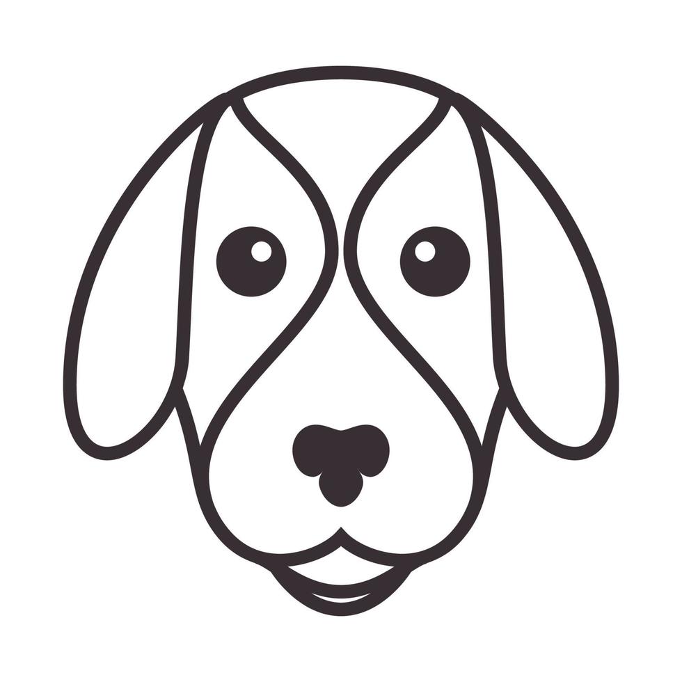 linhas cabeça dos desenhos animados cão bonito logotipo símbolo vetor ícone ilustração design gráfico