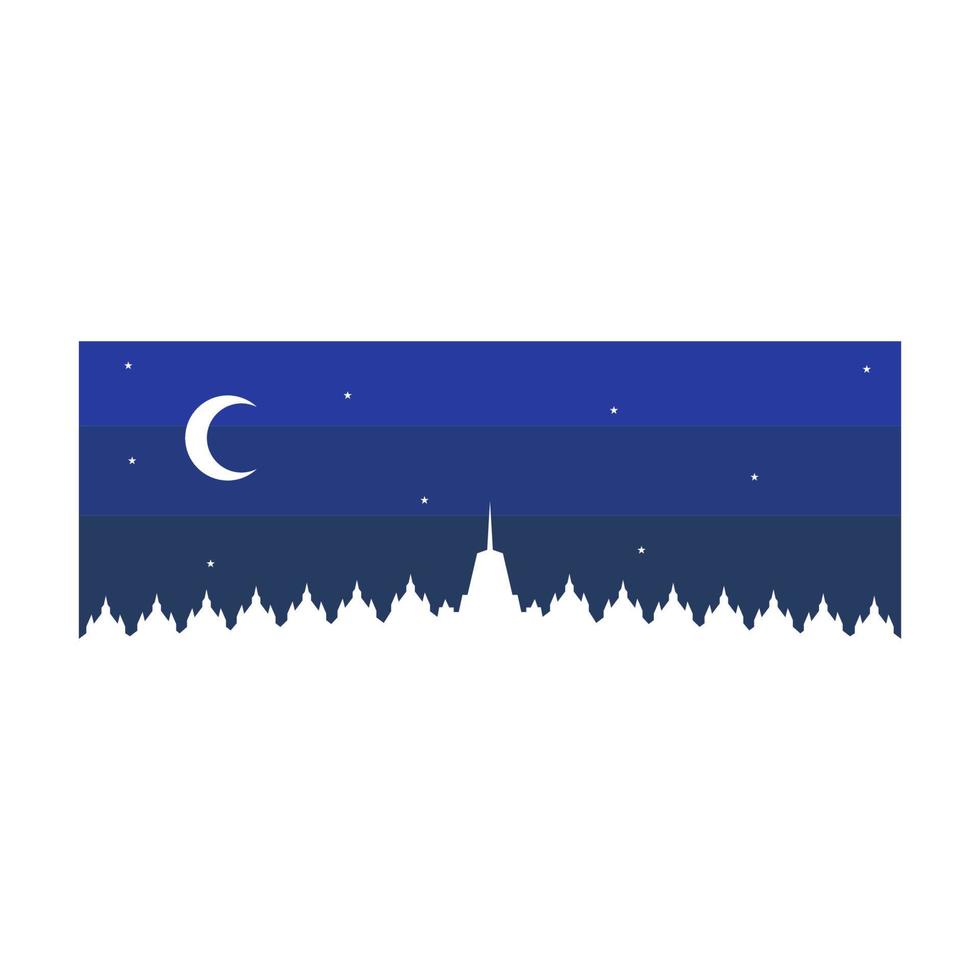 logotipo abstrato da noite do templo de borobudur vetor