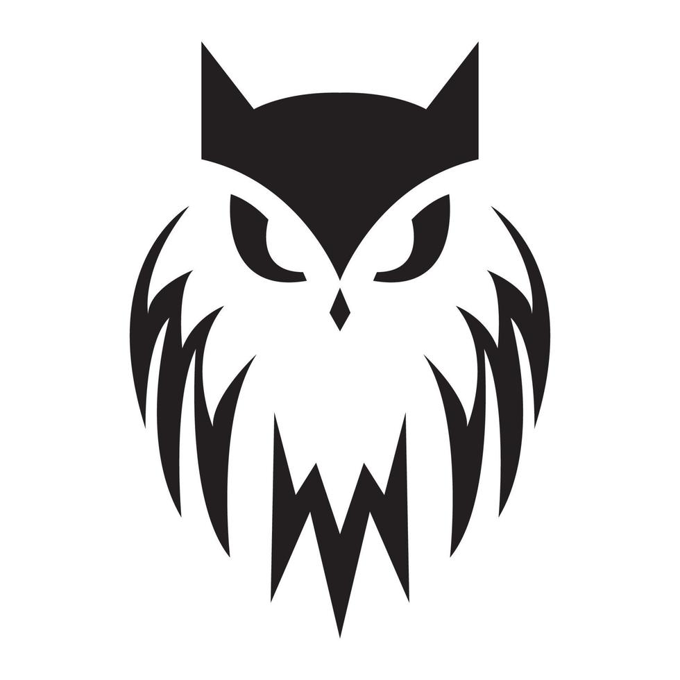 cabeça preta coruja pássaro logotipo símbolo vetor ícone ilustração design gráfico