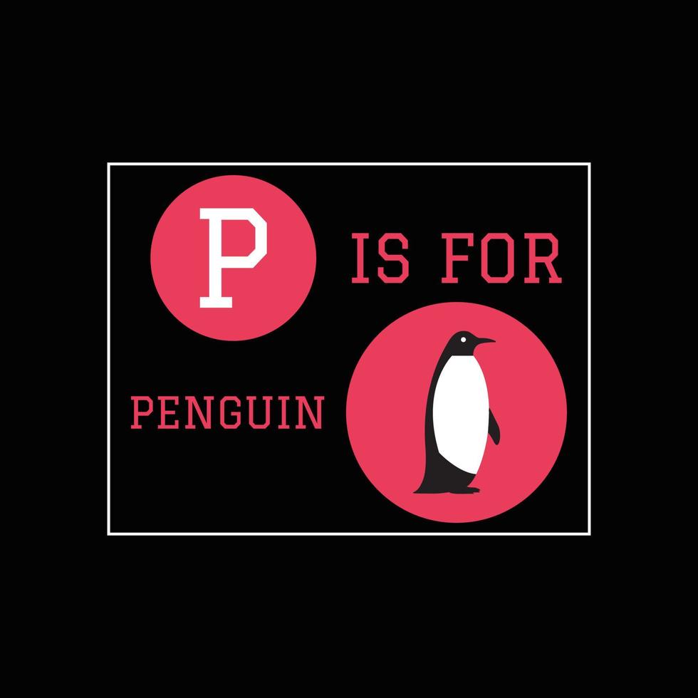 design de camiseta de pinguim vetor