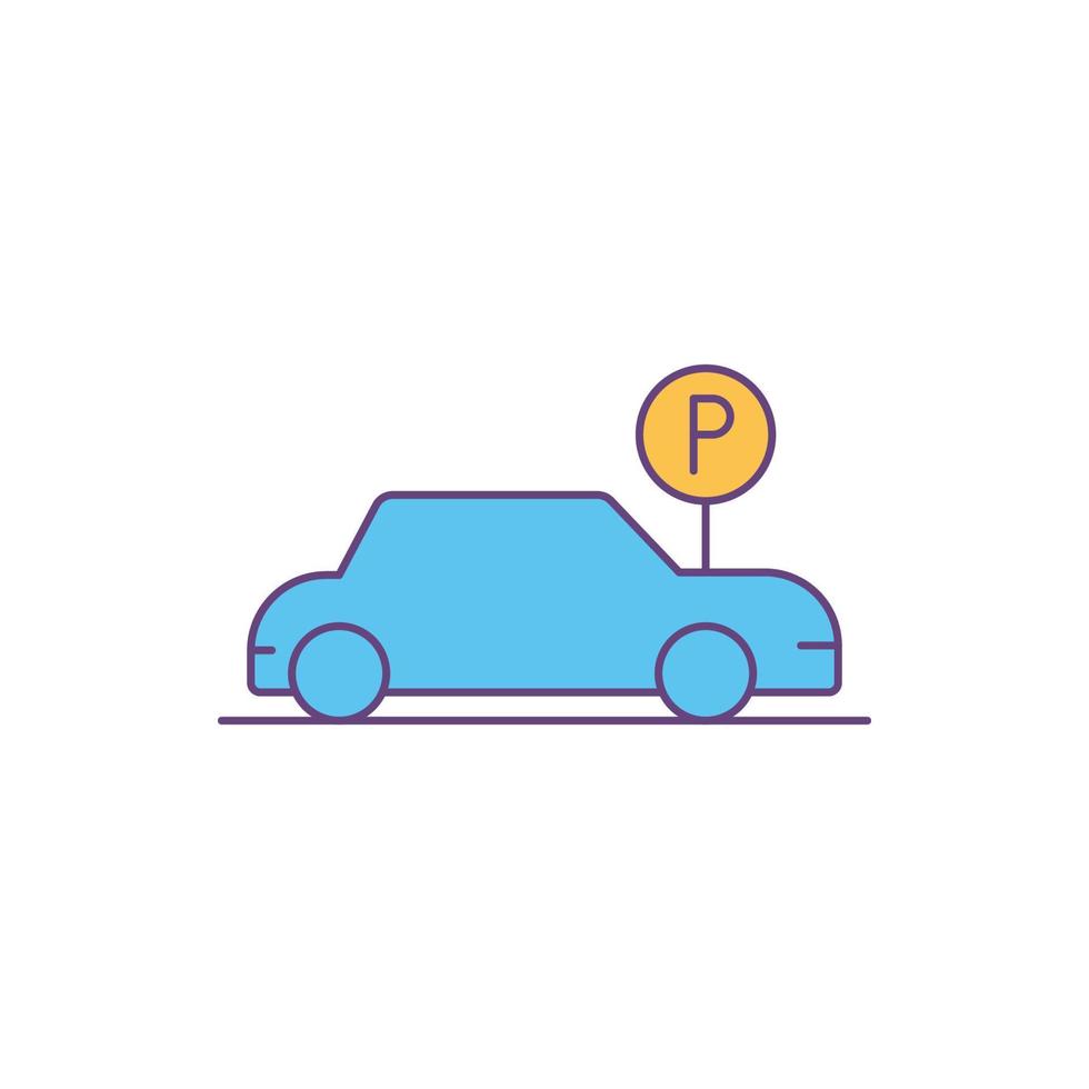 ícone de estacionamento na estrada vetor