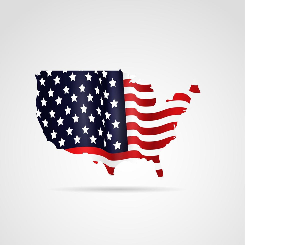 Estados Unidos da América bandeira mapa em fundo geométrico, abstrato, isolado. vetor