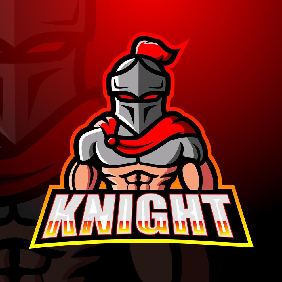 design do logotipo do knight mascote esport vetor