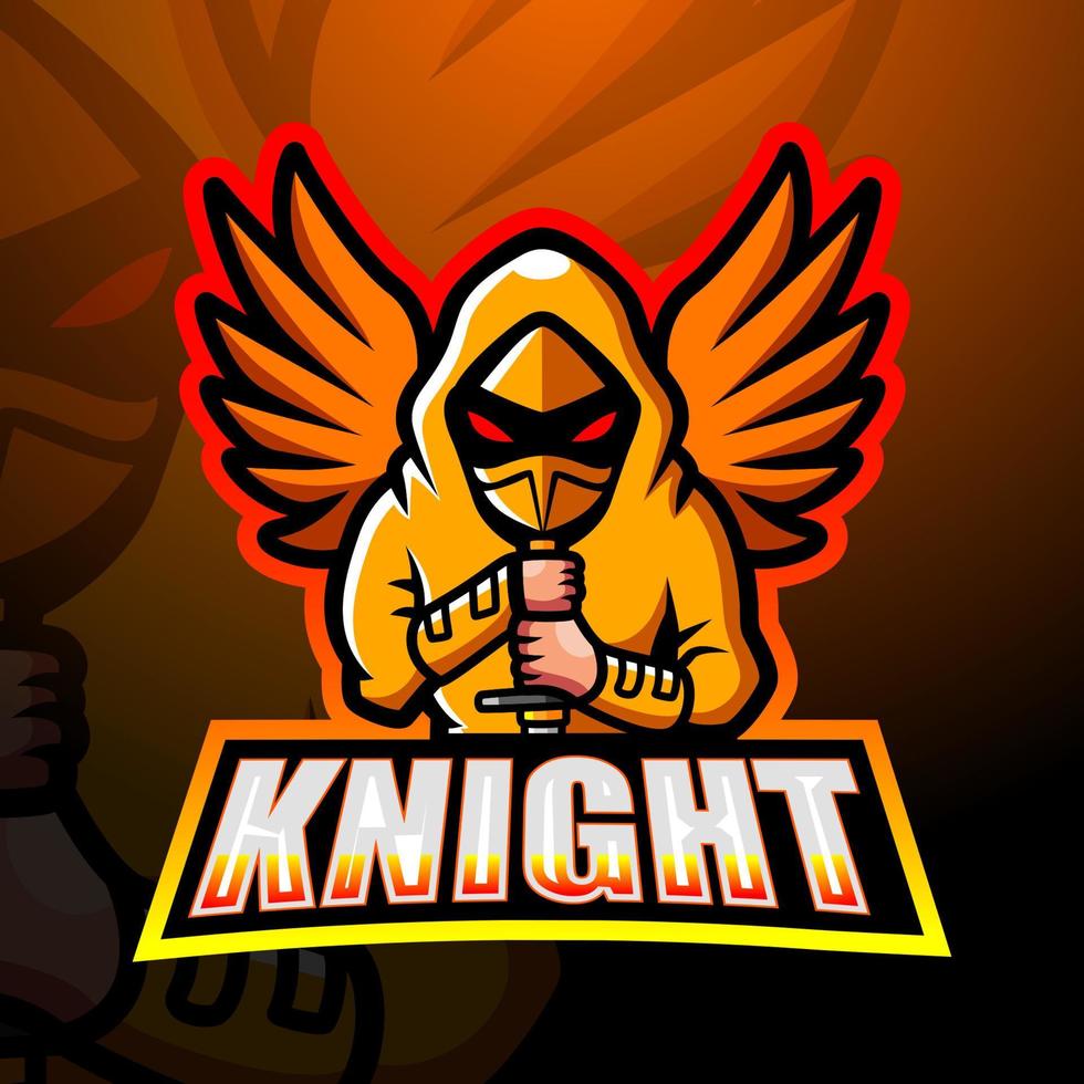 design do logotipo do knight mascote esport vetor