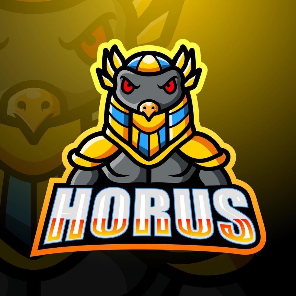 design de logotipo de esport de mascote horus vetor