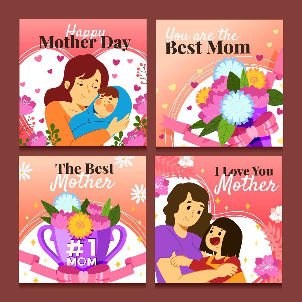 post de mídia social de comemoração do dia das mães vetor