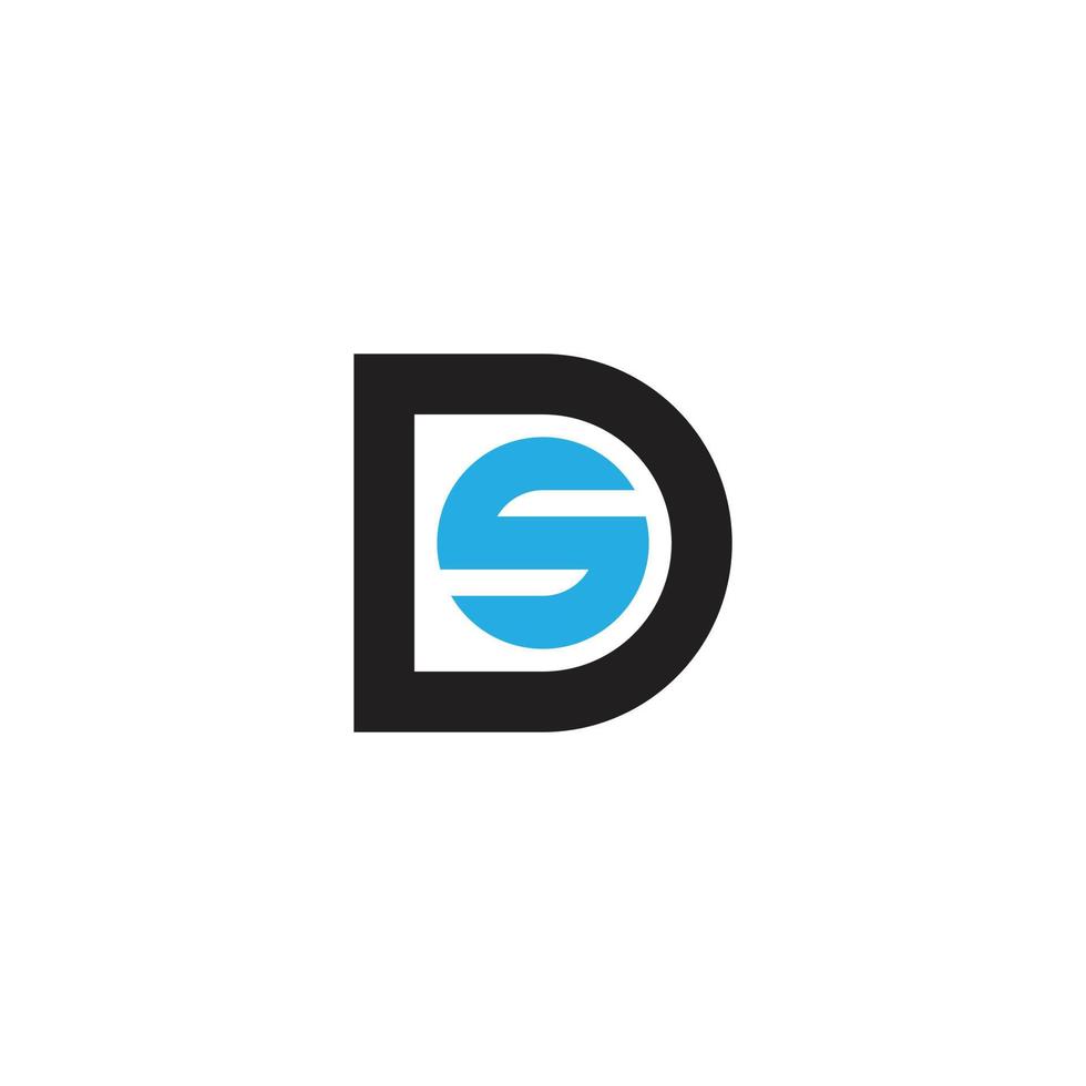 ds simples, vetor de design de logotipo sd