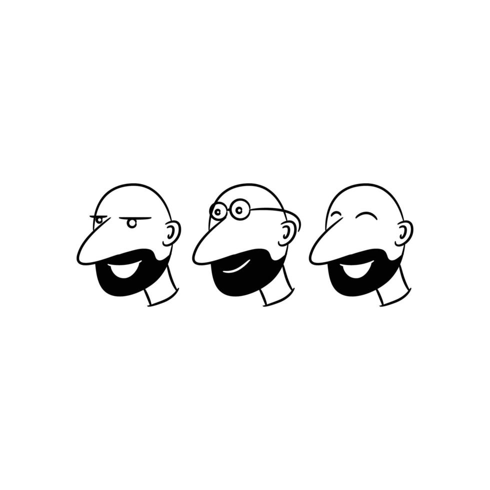 ilustração de avatares em quadrinhos de homem careca vetor