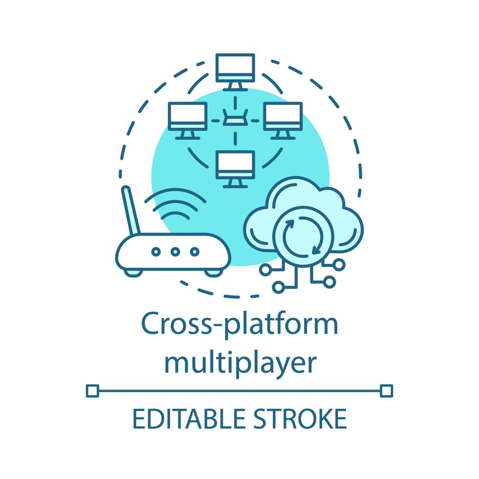 ícone de conceito multijogador de plataforma cruzada