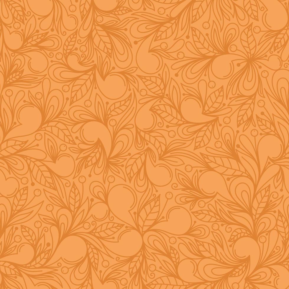 fundo de vetor floral abstrato laranja