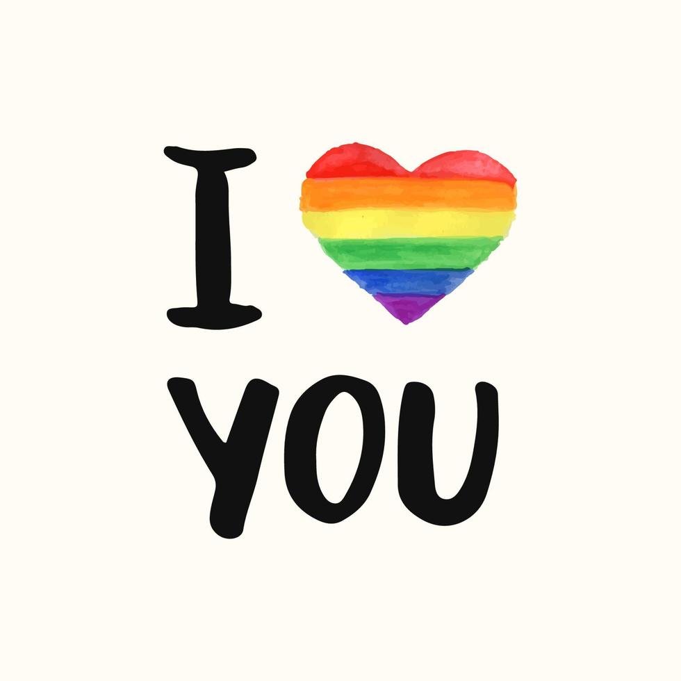 eu te amo. cartaz inspirador do orgulho gay vetor