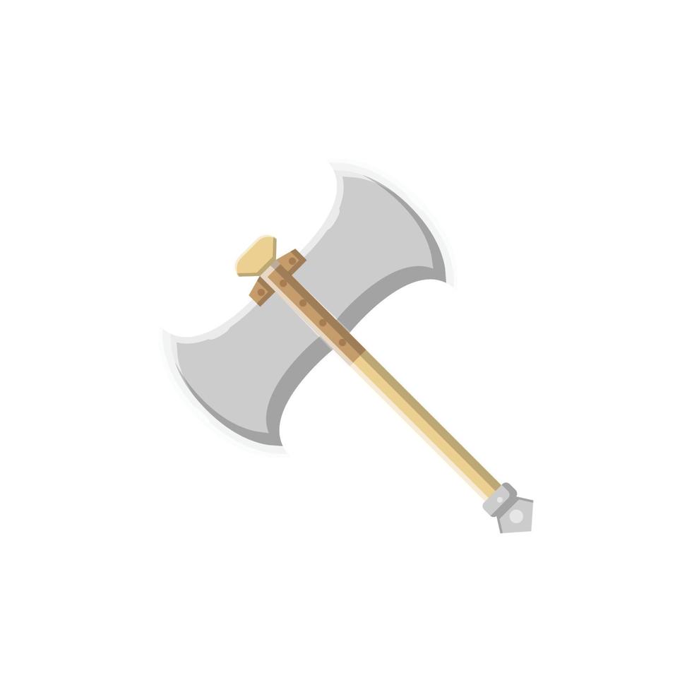 ilustração plana de machado de batalha. elemento de design de ícone limpo em fundo branco isolado vetor