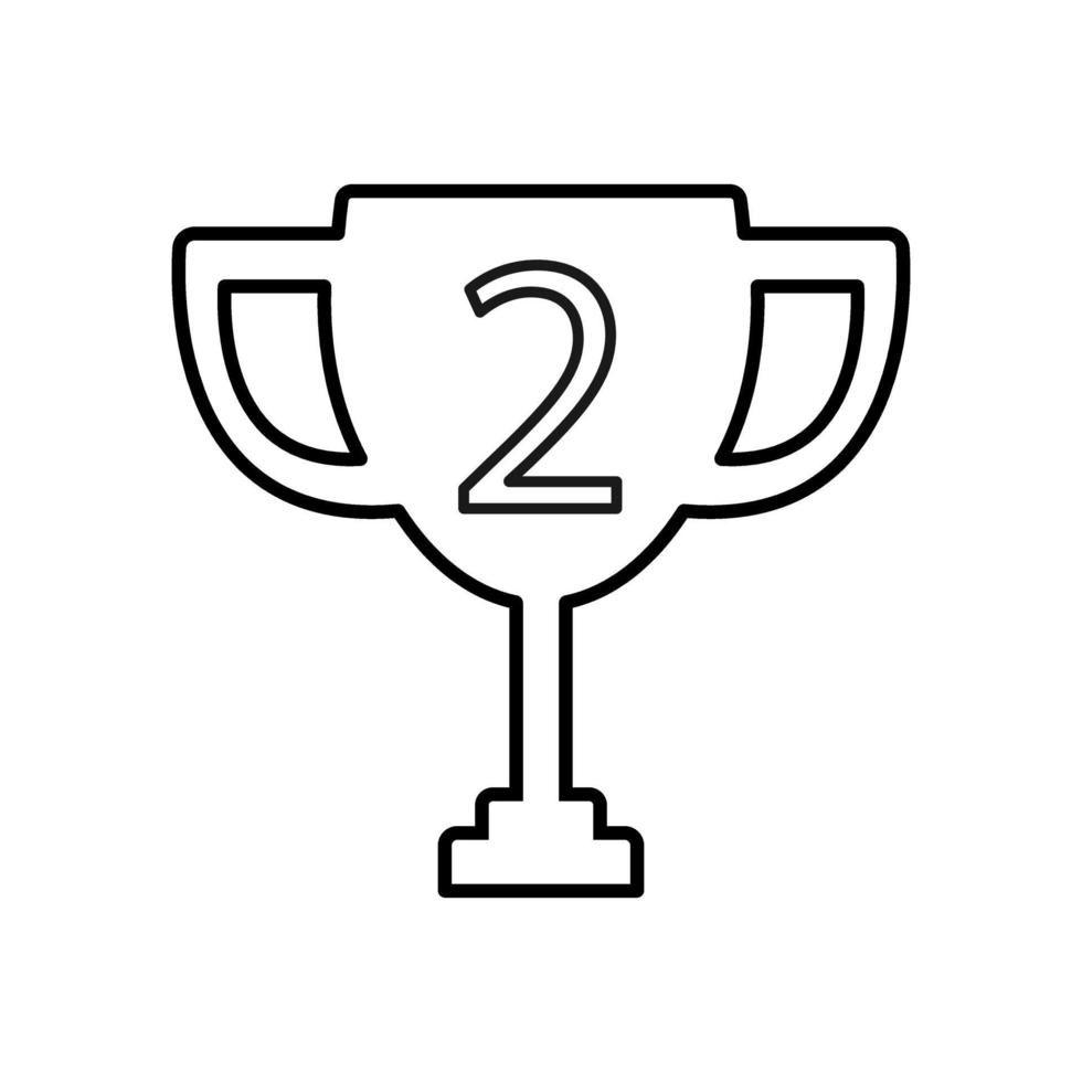 ícone da linha de premiação do segundo lugar vetor
