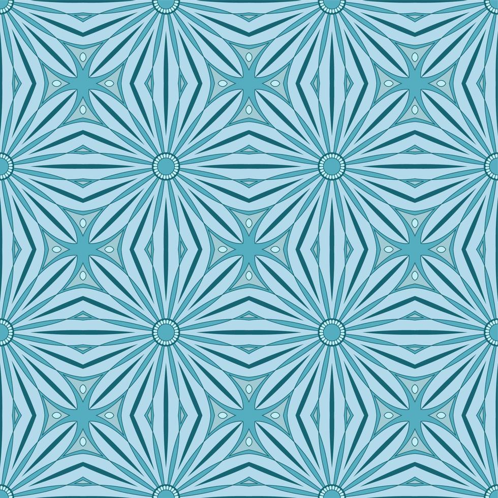 padrão de vetor sem costura étnica. mandalas de flores azuis. pode ser usado para design de tecido, capas, papéis de parede, azulejos.