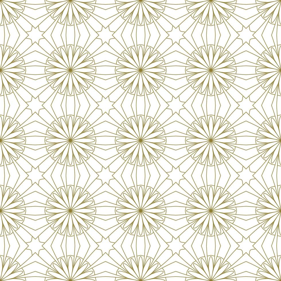 vetor de padrão sem emenda de flor mandala. um ornamento de ouro redondo simétrico. pode ser usado para design de tecido, capas, papéis de parede, azulejos.