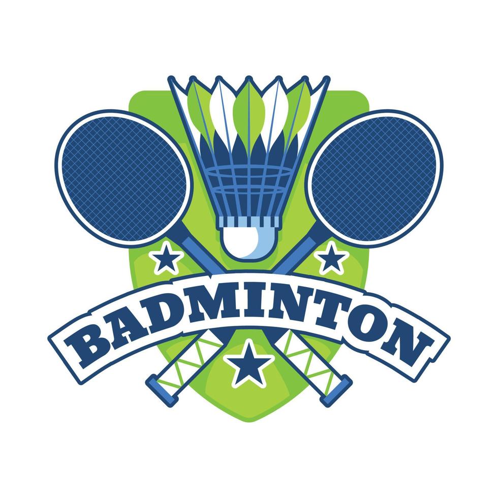 logotipo de badminton plano vetor