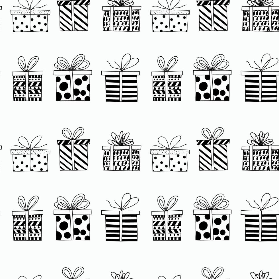 padrão simples com presentes para feriados decorará tecido e papel vetor