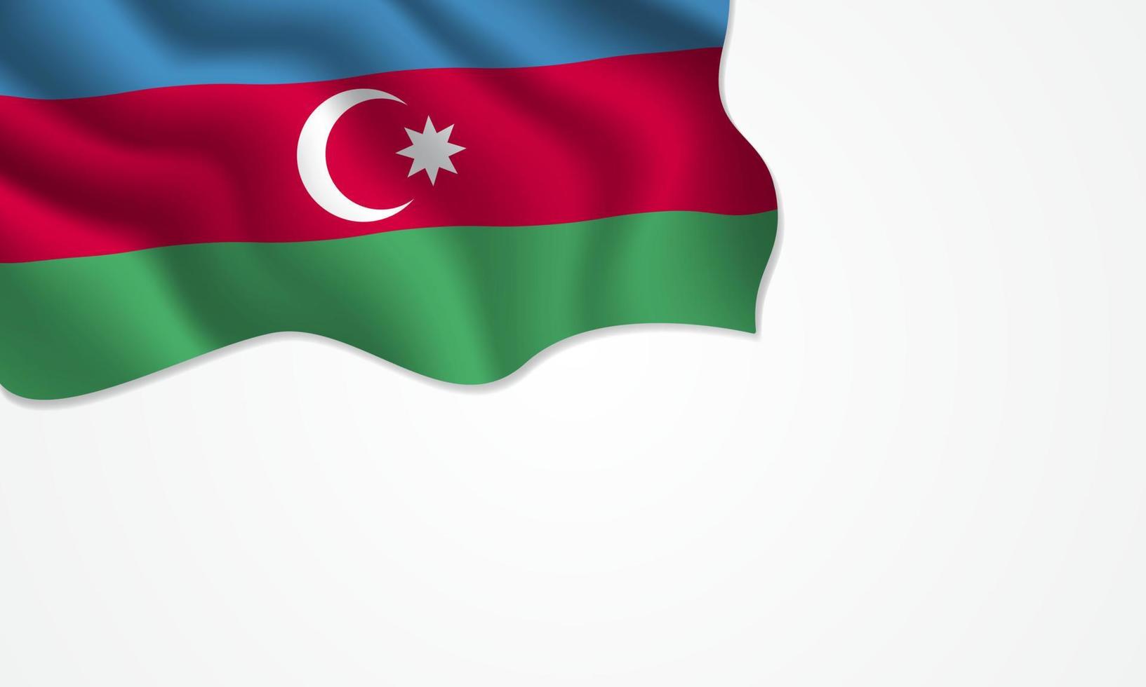 bandeira do azerbaijão acenando ilustração com espaço de cópia em fundo isolado vetor