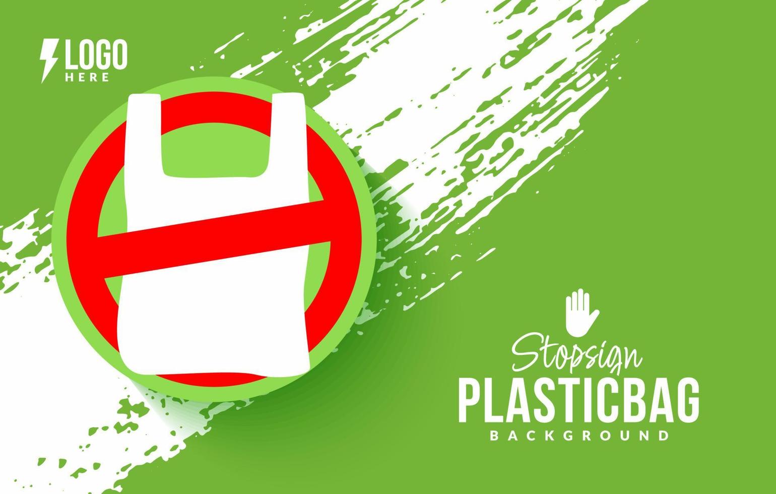 diga não ao design de banner de saco plástico, problema ecológico do planeta Terra de lixo e poluição. conceito de proteção ambiental vetor