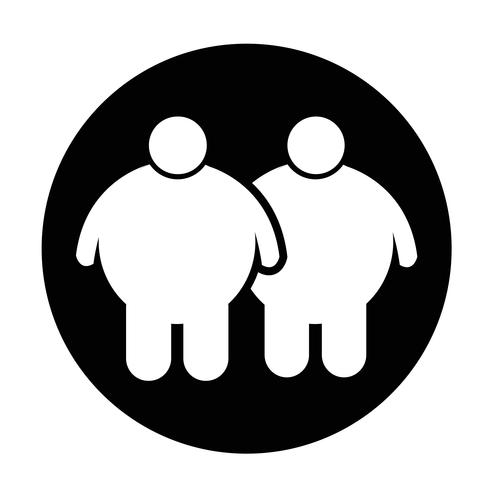 Ícone de pessoas gordas vetor
