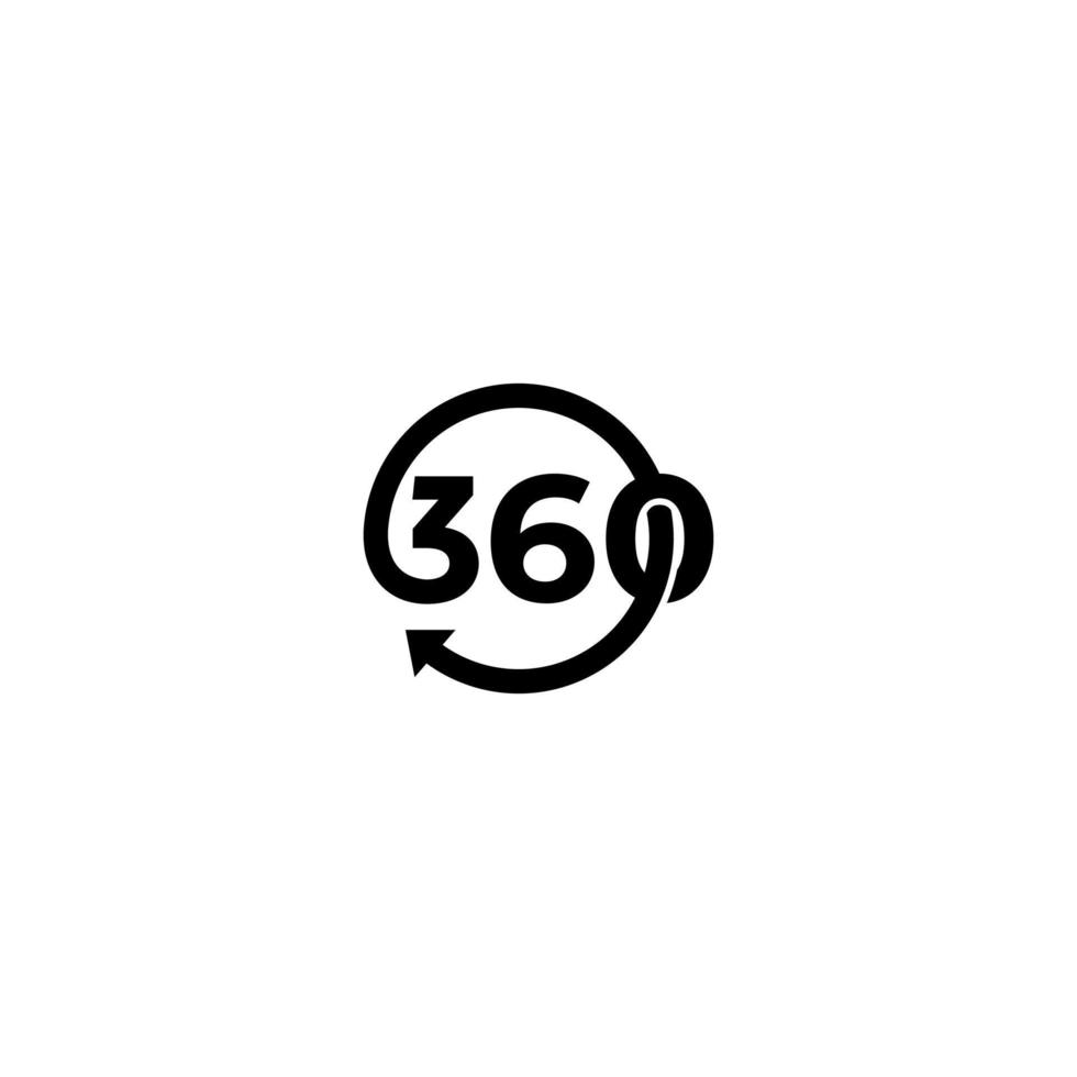 ilustração vetorial de design de ícone de logotipo infinito 360 vetor