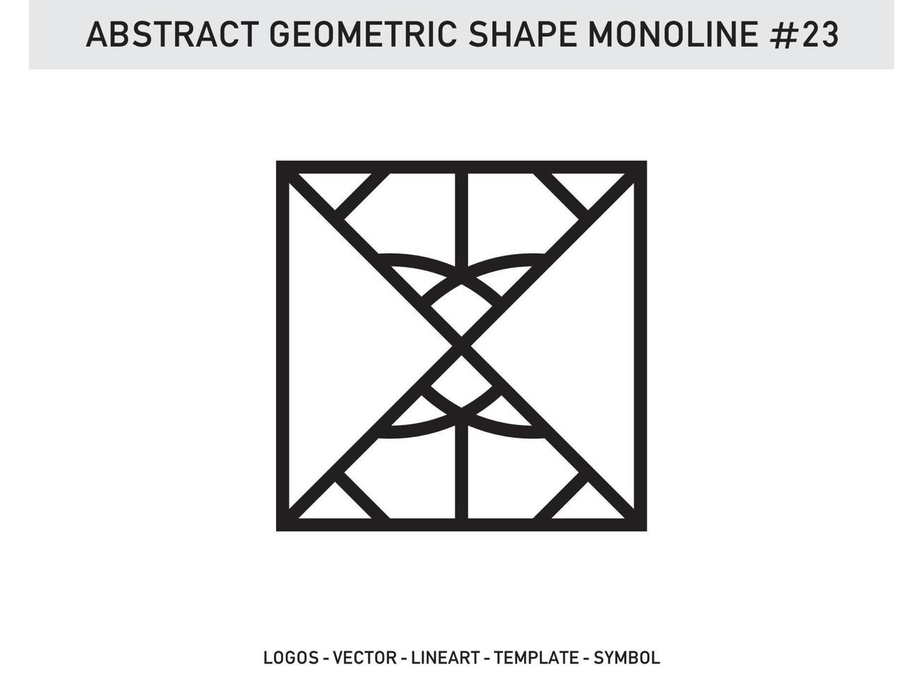 vetor de telha de desenho linear monoline geométrica abstrata grátis