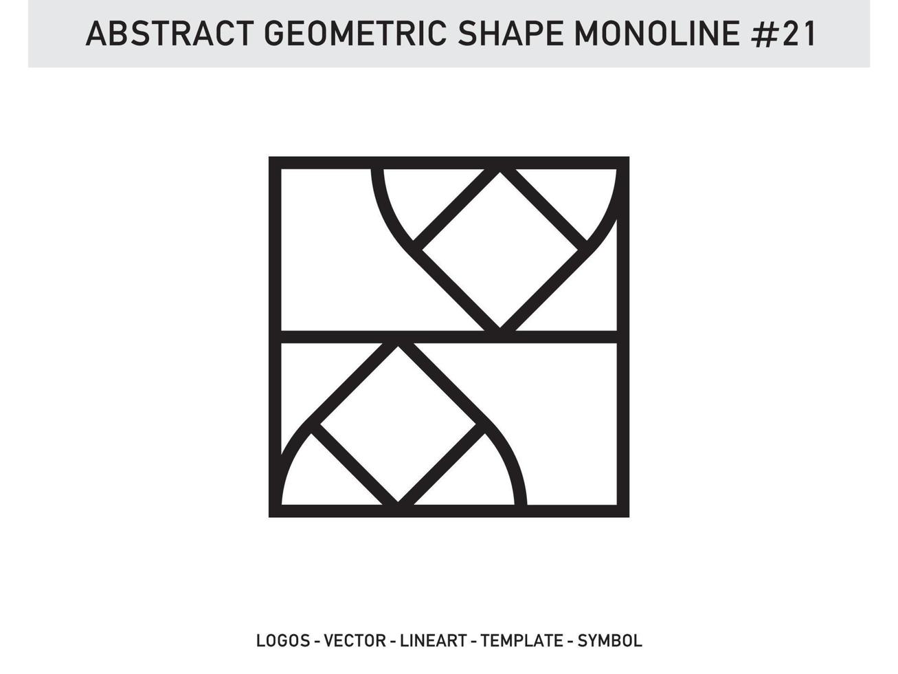 vetor de telha de desenho linear monoline geométrica abstrata grátis