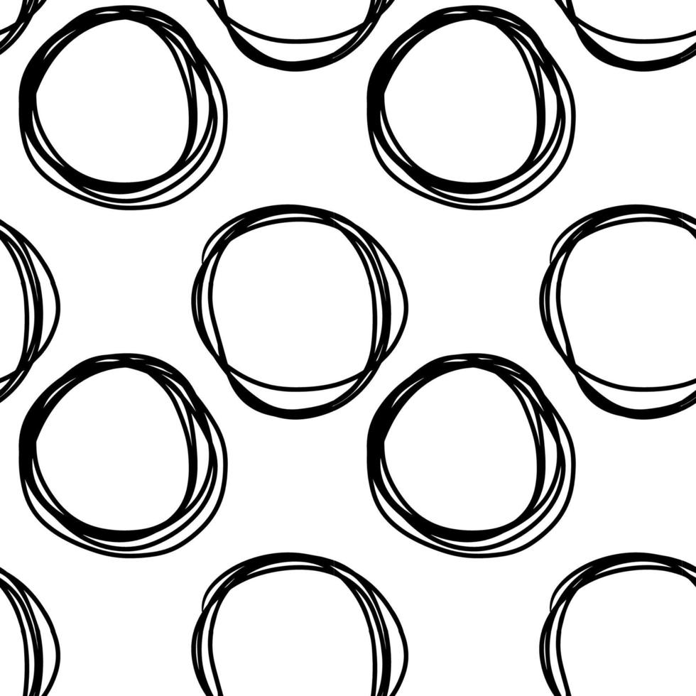 padrão de círculo abstrato sem costura, textura de tinta preta para design vetor