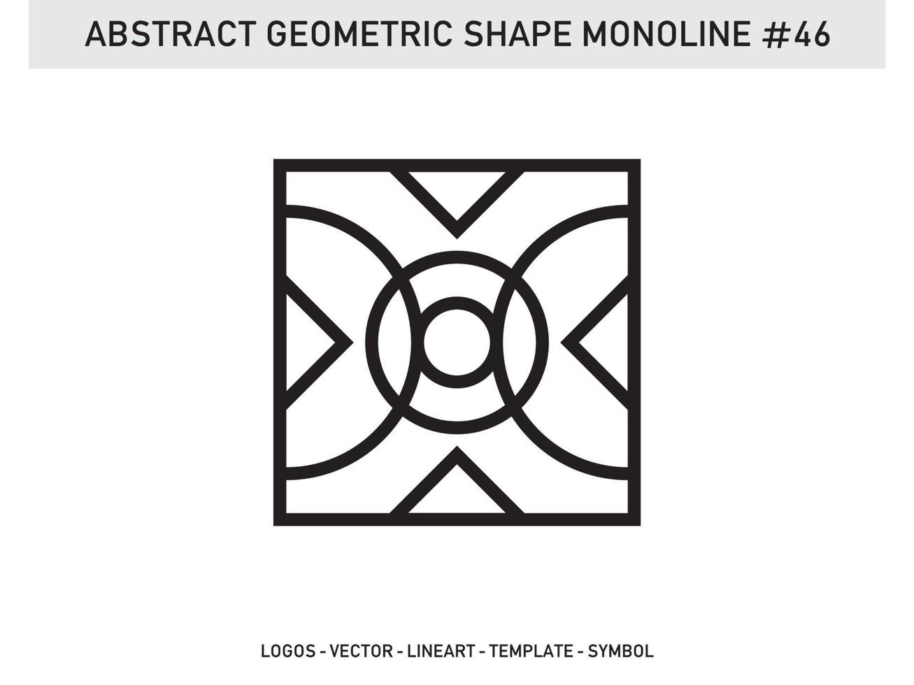 contorno lineart de telha de design geométrico monoline vetor