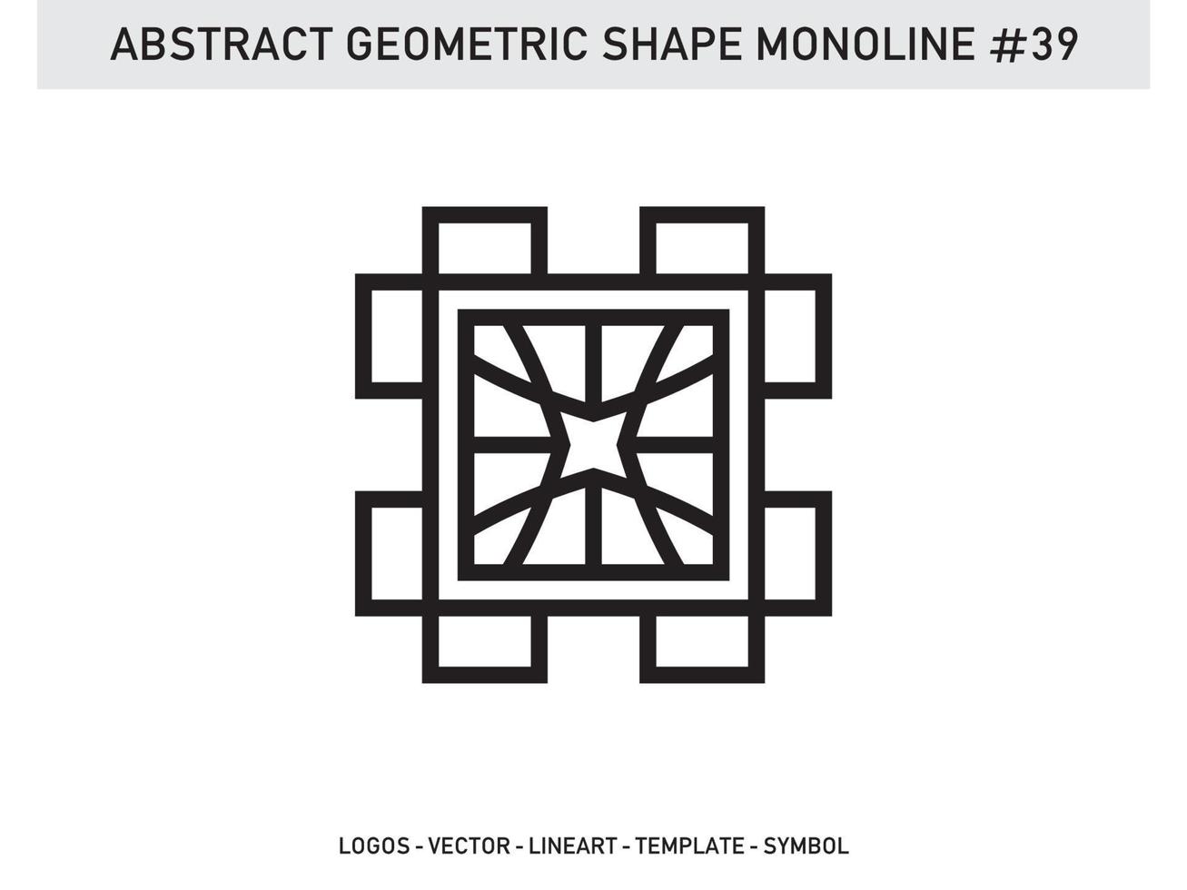 telha de design de contorno de linha monoline geométrica abstrata grátis vetor