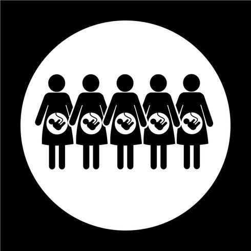 Mulher grávida, ícone vetor