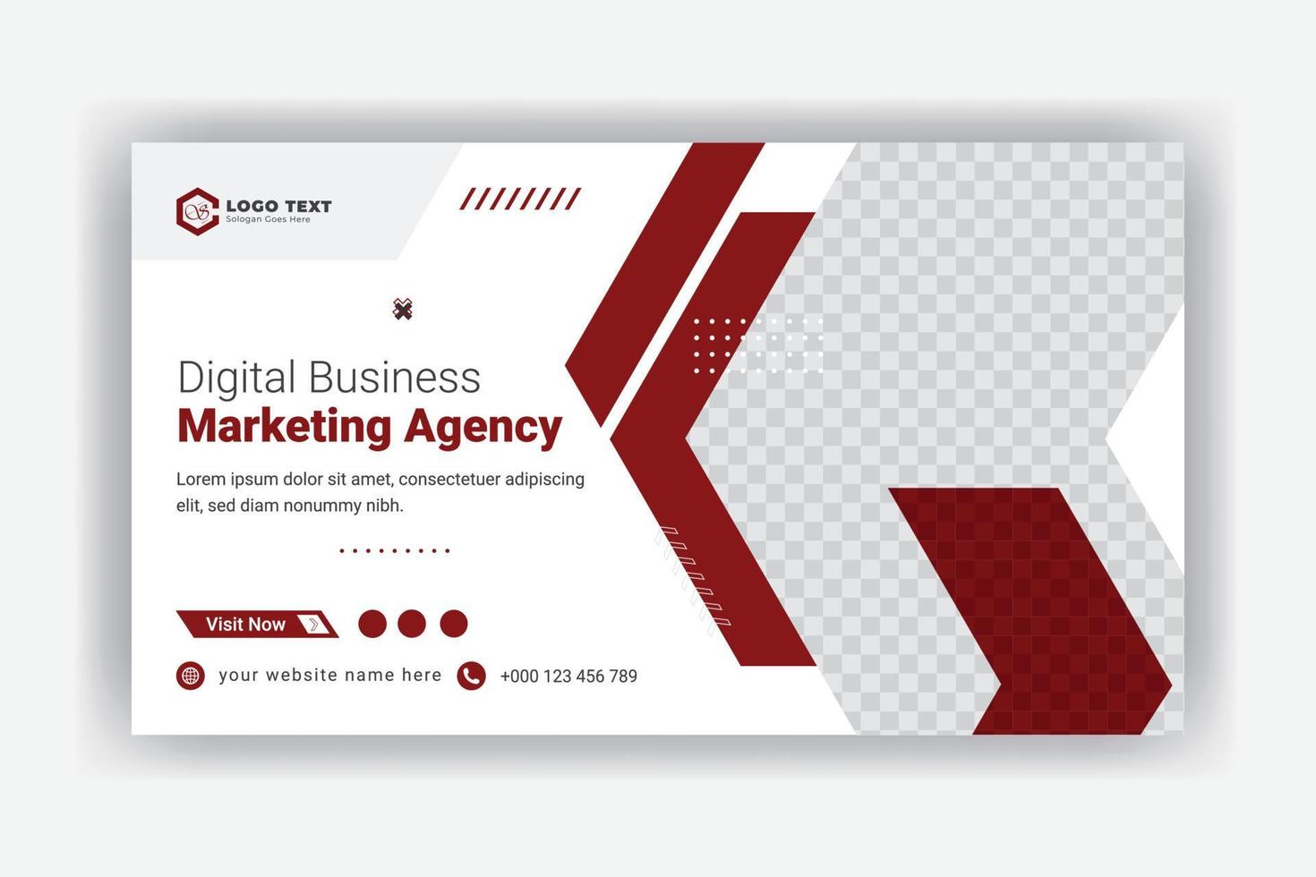 modelo de banner da web de mídia social de agência de marketing de negócios digitais vetor