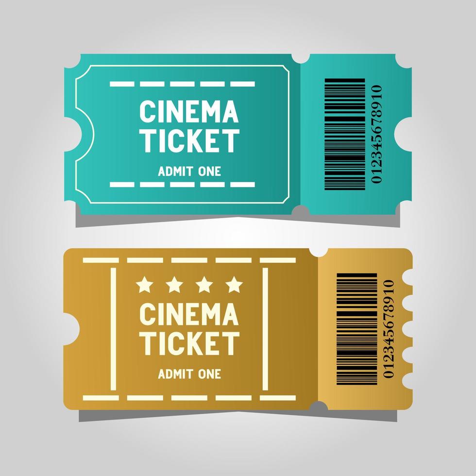 design de modelo de cinema de dois ingressos vetor