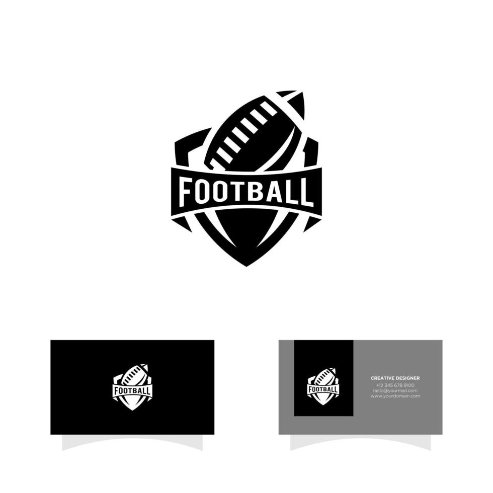 logotipo monocromático de distintivo de futebol americano vetor