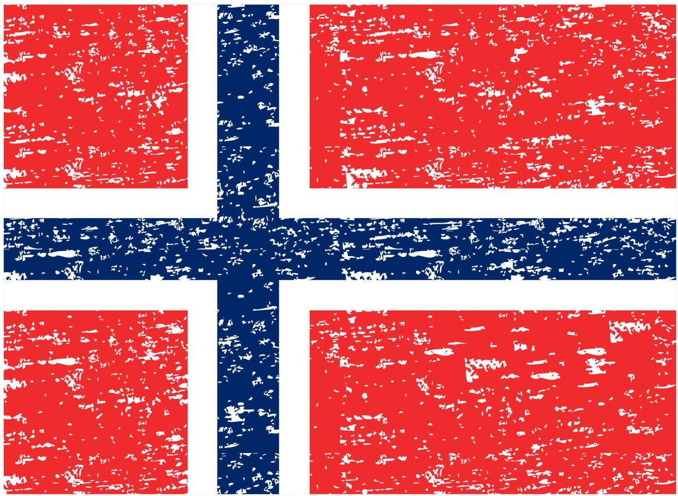 bandeira da Noruega. pincel pintado bandeira da noruega. bandeira da noruega com textura grunge. ilustração vetorial vetor