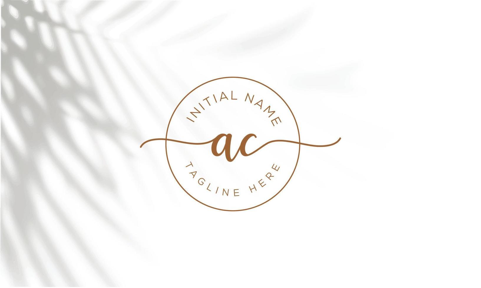 vetor de modelo de logotipo de assinatura inicial ac ca