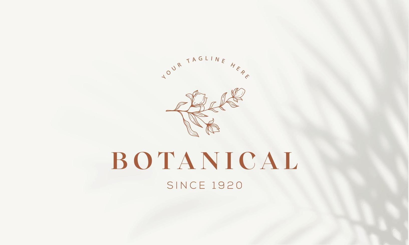 elemento floral botânico logotipo desenhado à mão com flores silvestres e folhas. logotipo para spa e salão de beleza, boutique, loja orgânica, casamento, designer floral, interior, fotografia, cosmético. vetor