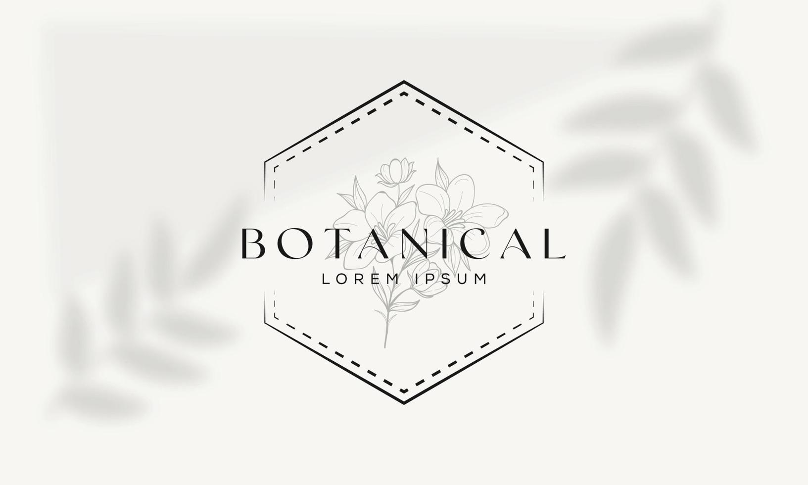 elemento floral botânico logotipo desenhado à mão com flores silvestres e folhas. logotipo para spa e salão de beleza, boutique, loja orgânica, casamento, designer floral, interior, fotografia, cosmético. vetor