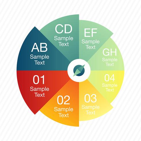 Infografia de negócios arredondados coloridos vetor