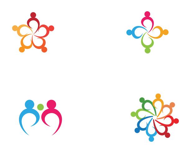 logotipo e símbolos da equipe do grupo da comunidade e do adoption vetor