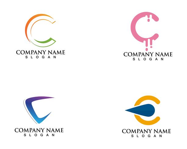 C logotipo e modelo de vetor de símbolos