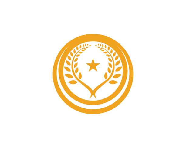 Modelo de logotipo de trigo de agricultura, vida saudável logo vector ícone do design