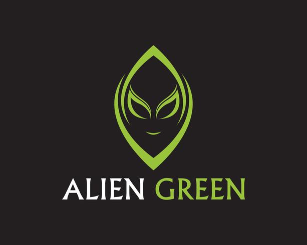 Logotipo de vetor de rosto alienígena ícone e app de modelo de símbolos
