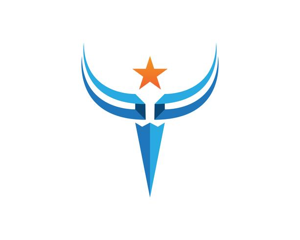 Logotipo de tridente mágico e vetor de modelo de símbolos