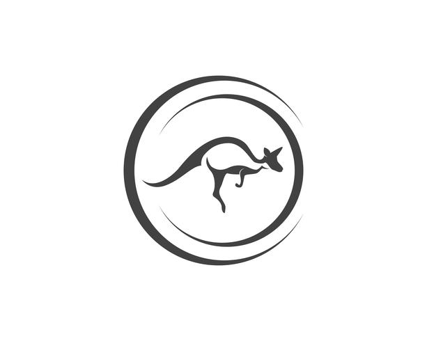 Canguru pular logotipo animal e símbolos vetor